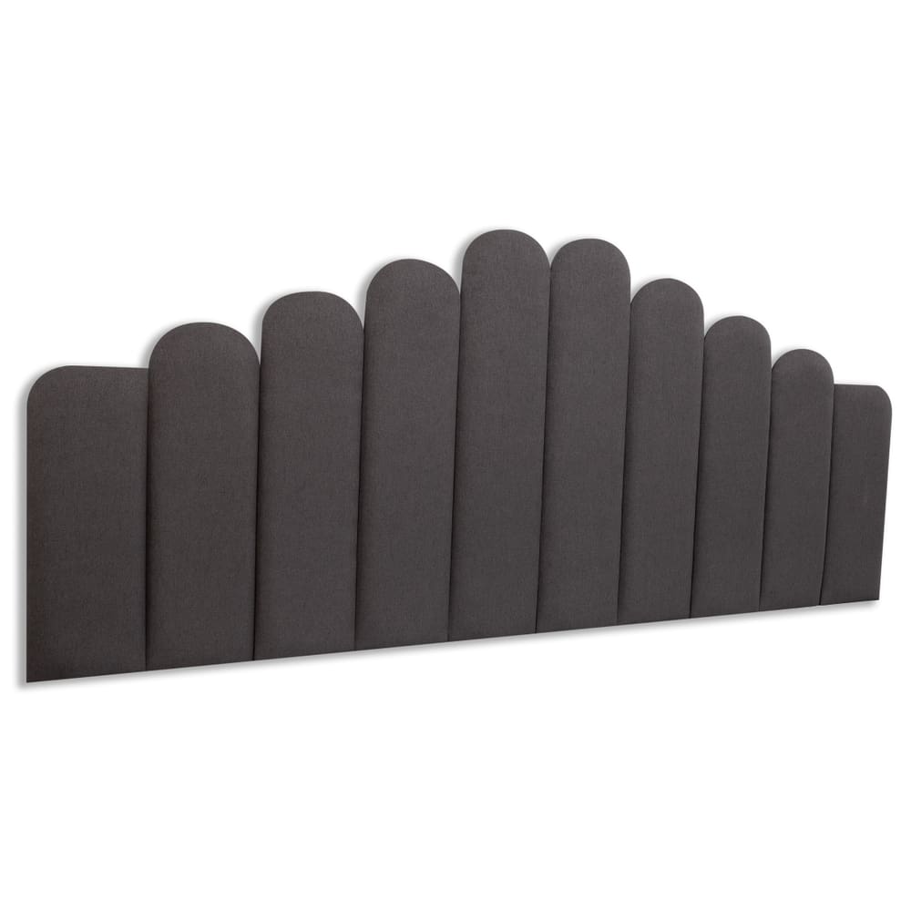Cabeceira King Estofada Kit 10 Placas Concha - Linho Cinza Escuro
