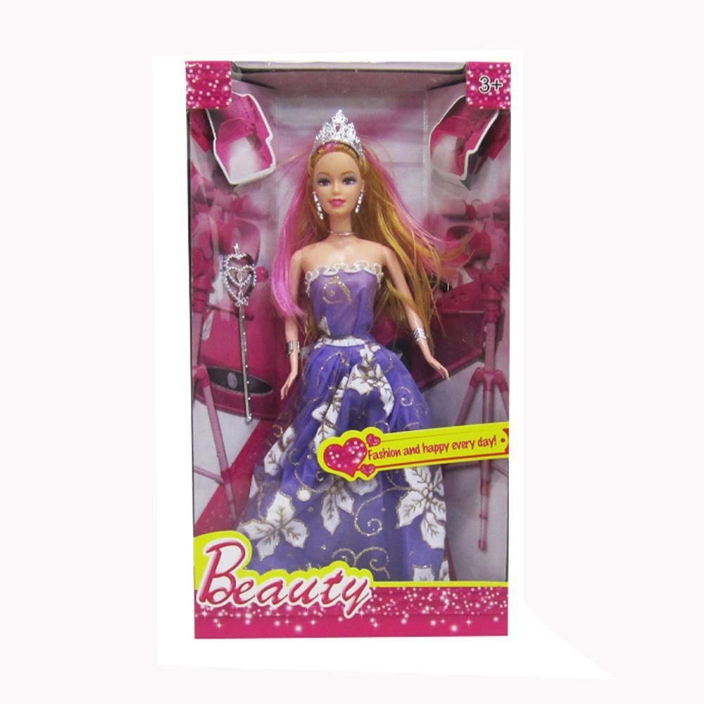 Boneca beauty fashion com vestido + varinha magica