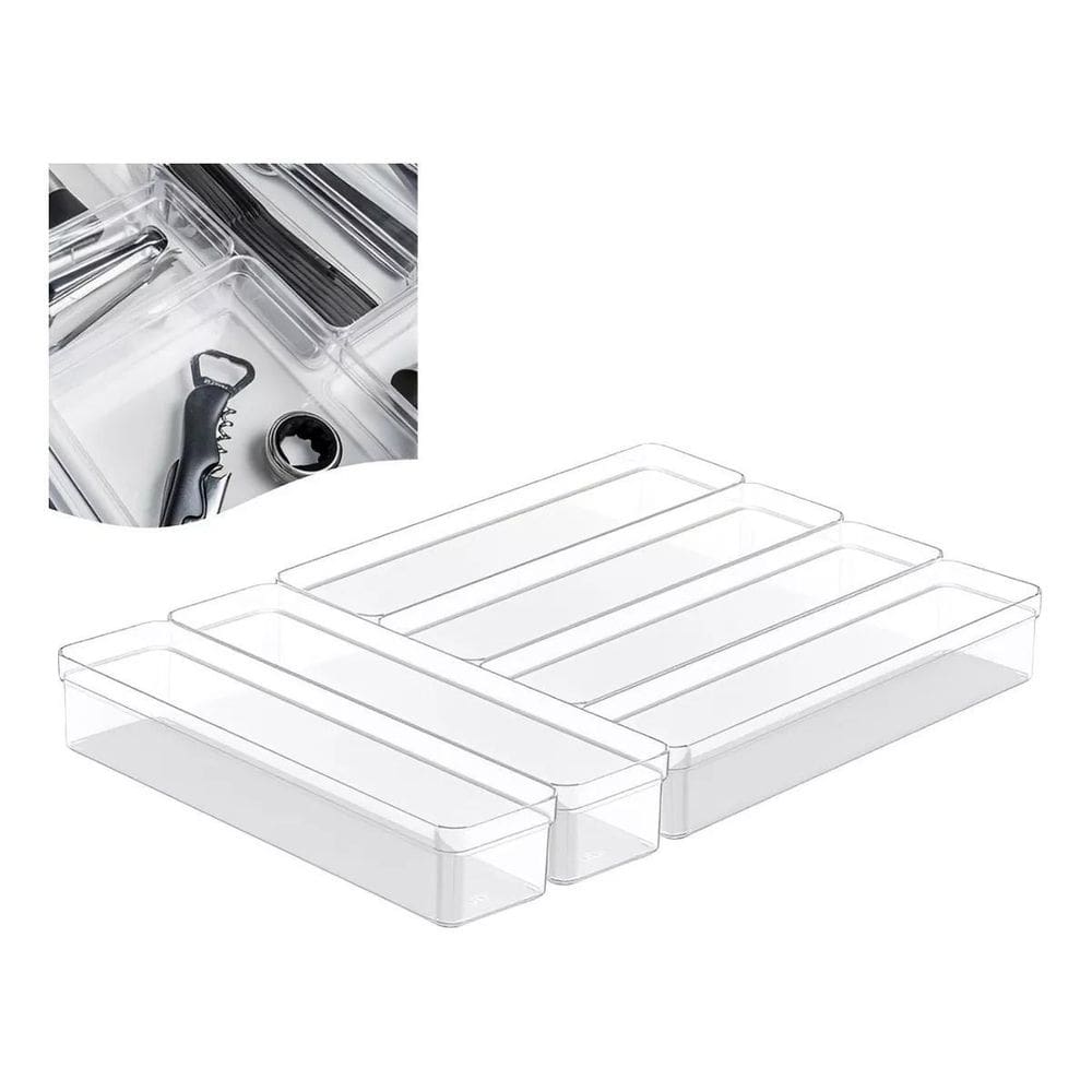 Kit 6 Organizador De Gaveta Quarto Cozinha Modular Multiuso