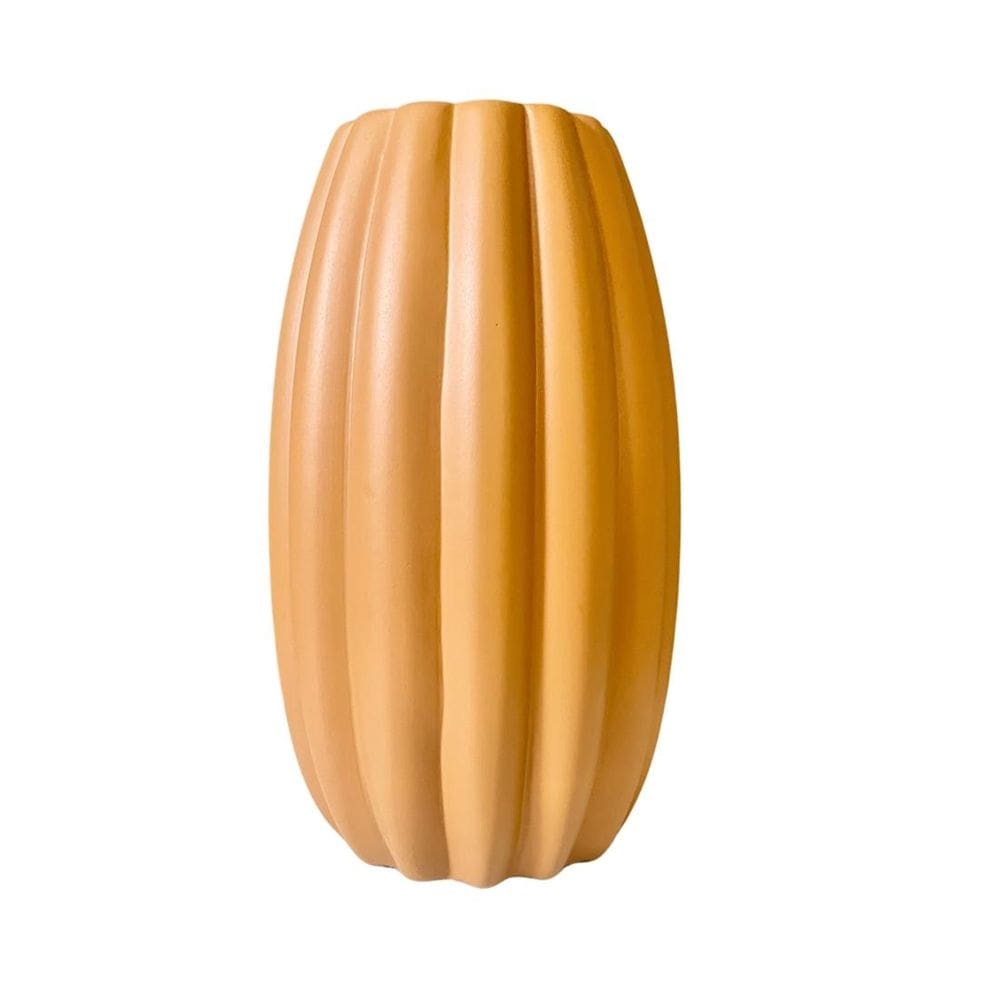 Vaso centro de mesa alto relevo moderno cacau terra cota