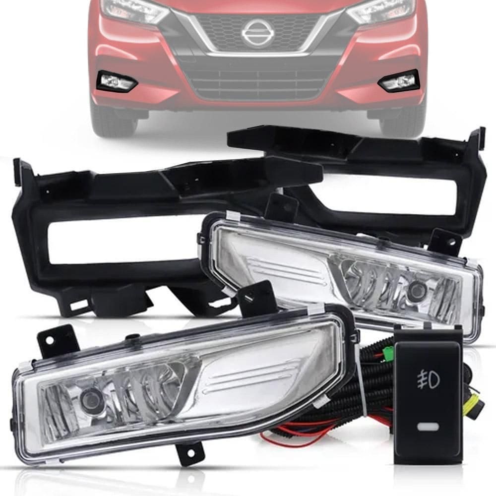 Kit farol de milha nissan versa 2020 em diante botão painel