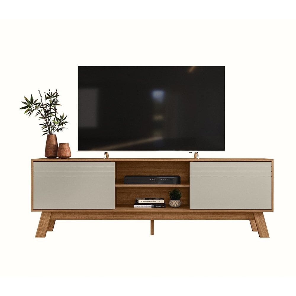 Rack para Tv até 70 Polegadas Dubai marrom/branco off