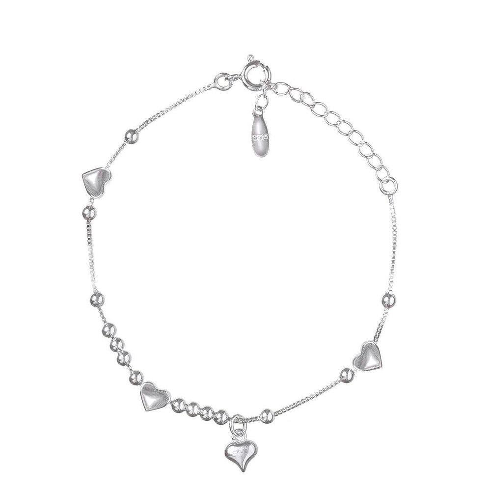 Pulseira Coração E Bola Em Prata