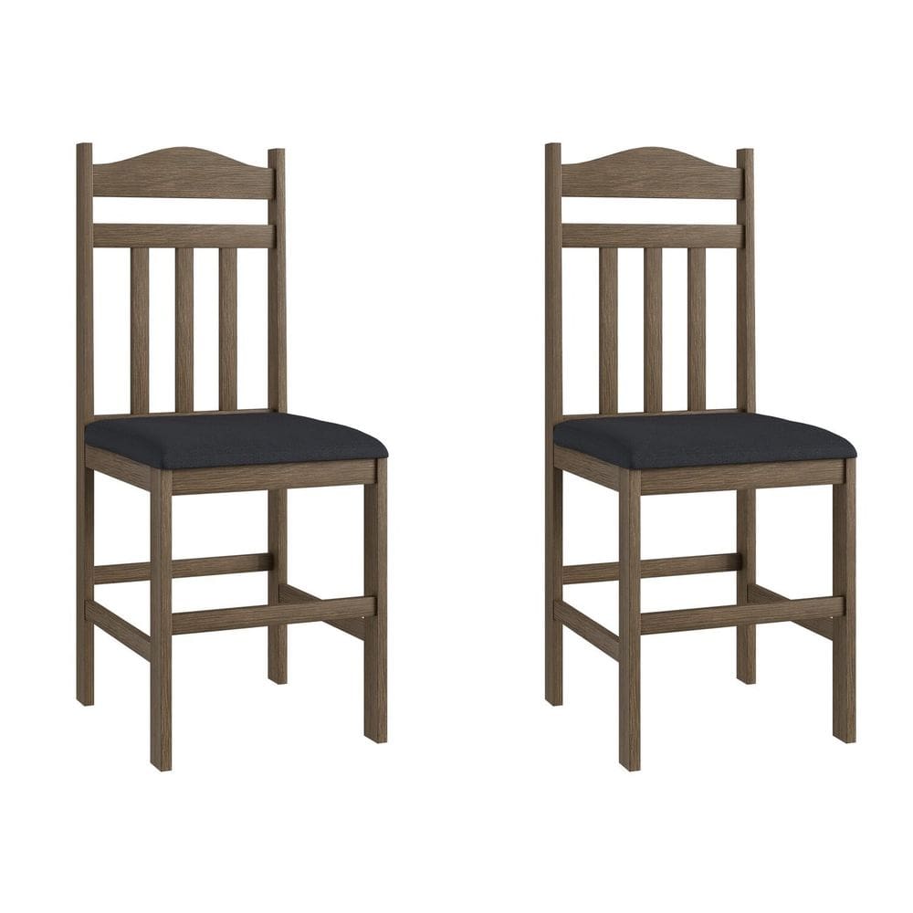 Duas Cadeiras para Sala de Jantar Madeira Maciça 200 Ameixa Negra