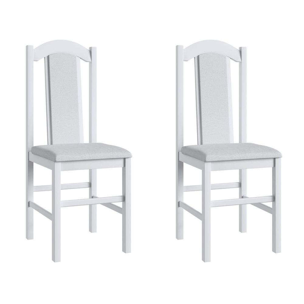 Duas Cadeiras para Sala de Jantar Madeira Maciça 500 Branco