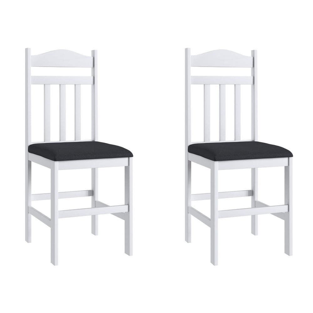 Duas Cadeiras para Sala de Jantar Madeira Maciça 200 Branco