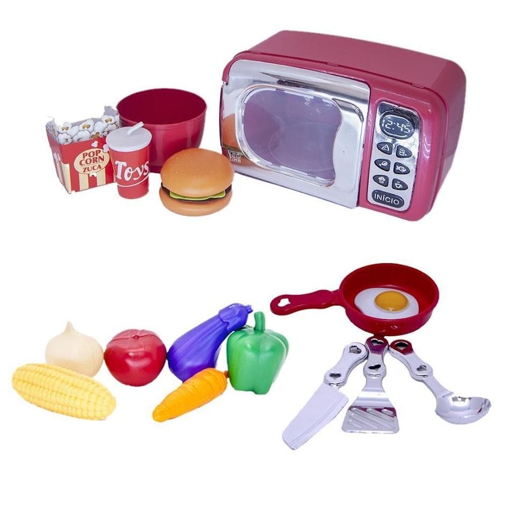 Kit menino cozinha eletro chefe comida frigideira legume 16p