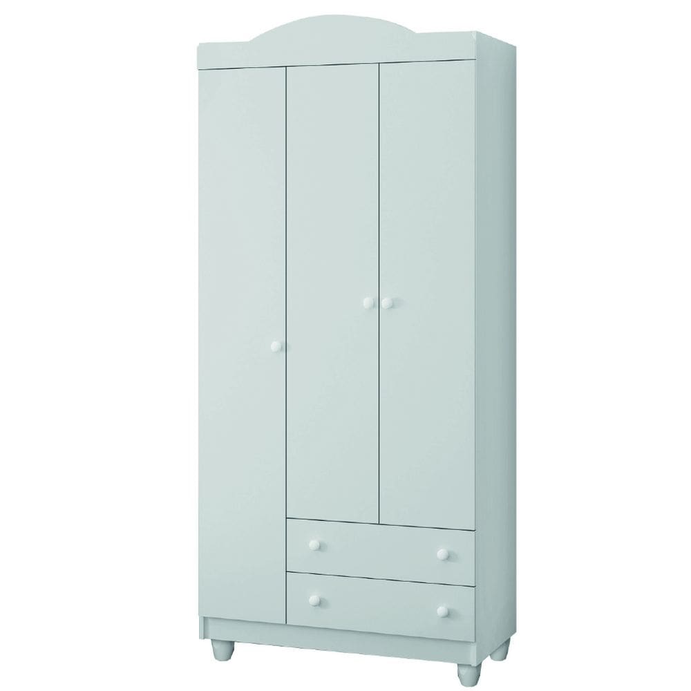 Guarda Roupas Infantil Para Quarto Bebê 3 Portas 2 Gavetas Lara Branco J&A