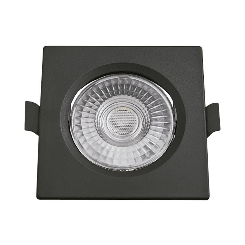 Spot De Led Embutir Slim Mr16 Quadrado 6w Preto Bivolt Blumenau 6500k Luz Fria