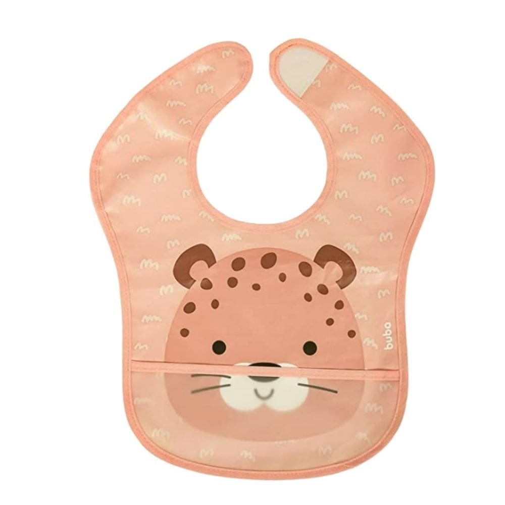 Babador com bolso pega migalhas infantil oncinha menina buba