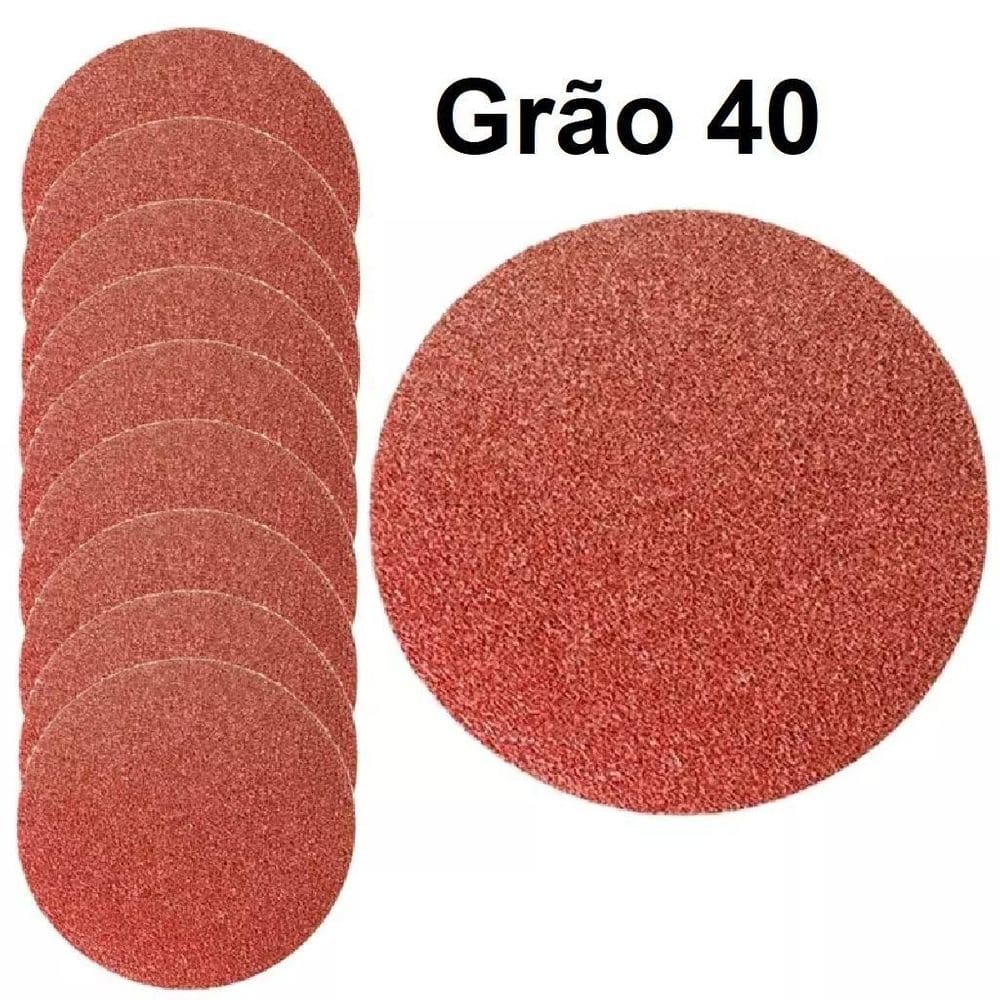 Kit 100 disco lixa tiras aderentes pluma 125mm lisas grão 40 ol