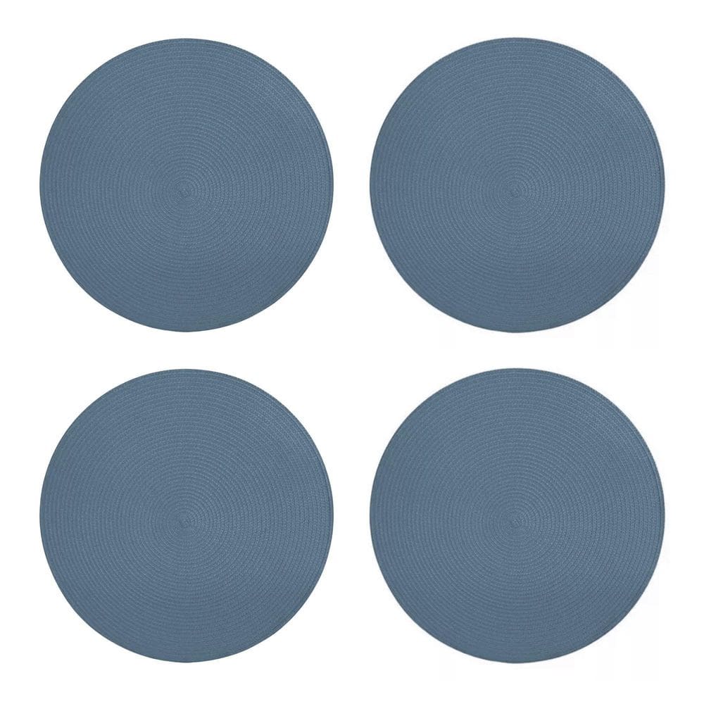 Jogo Americano Redondo 4 Unidades 38Cm Azul