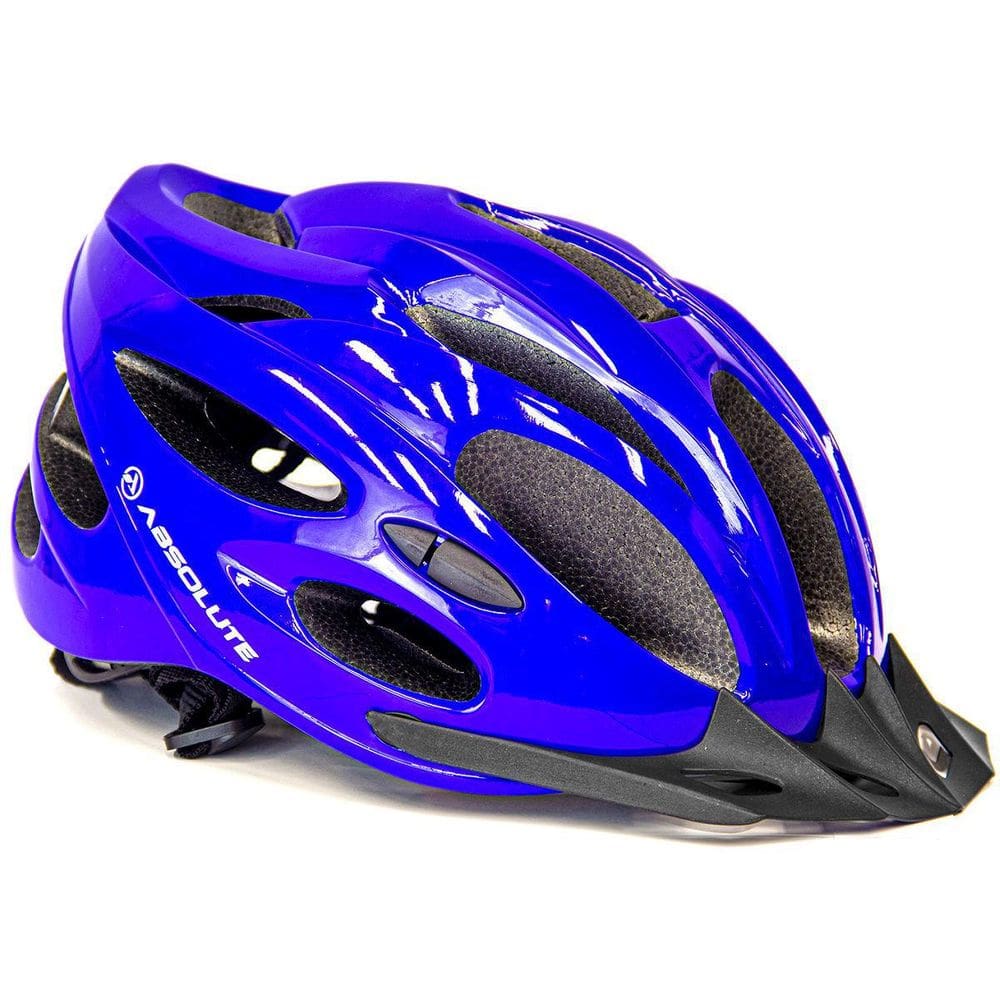 Capacete absolute nero azul com luz traeira tam m