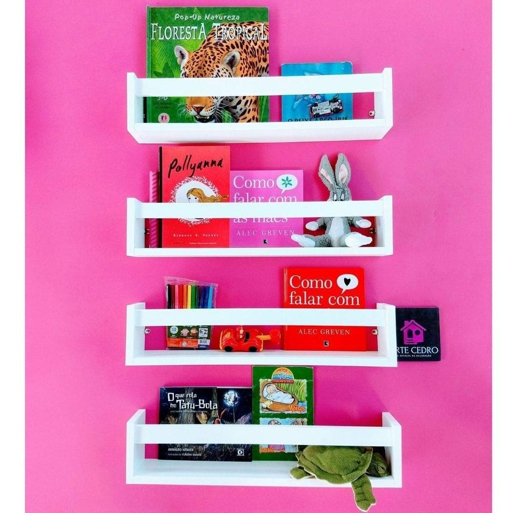 Estante infantil para pelúcia nicho organizador livros 5un40