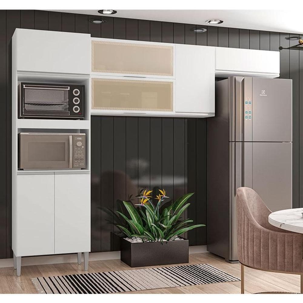 Cozinha Ambiente Aline 3 Peças Branco - Poquema