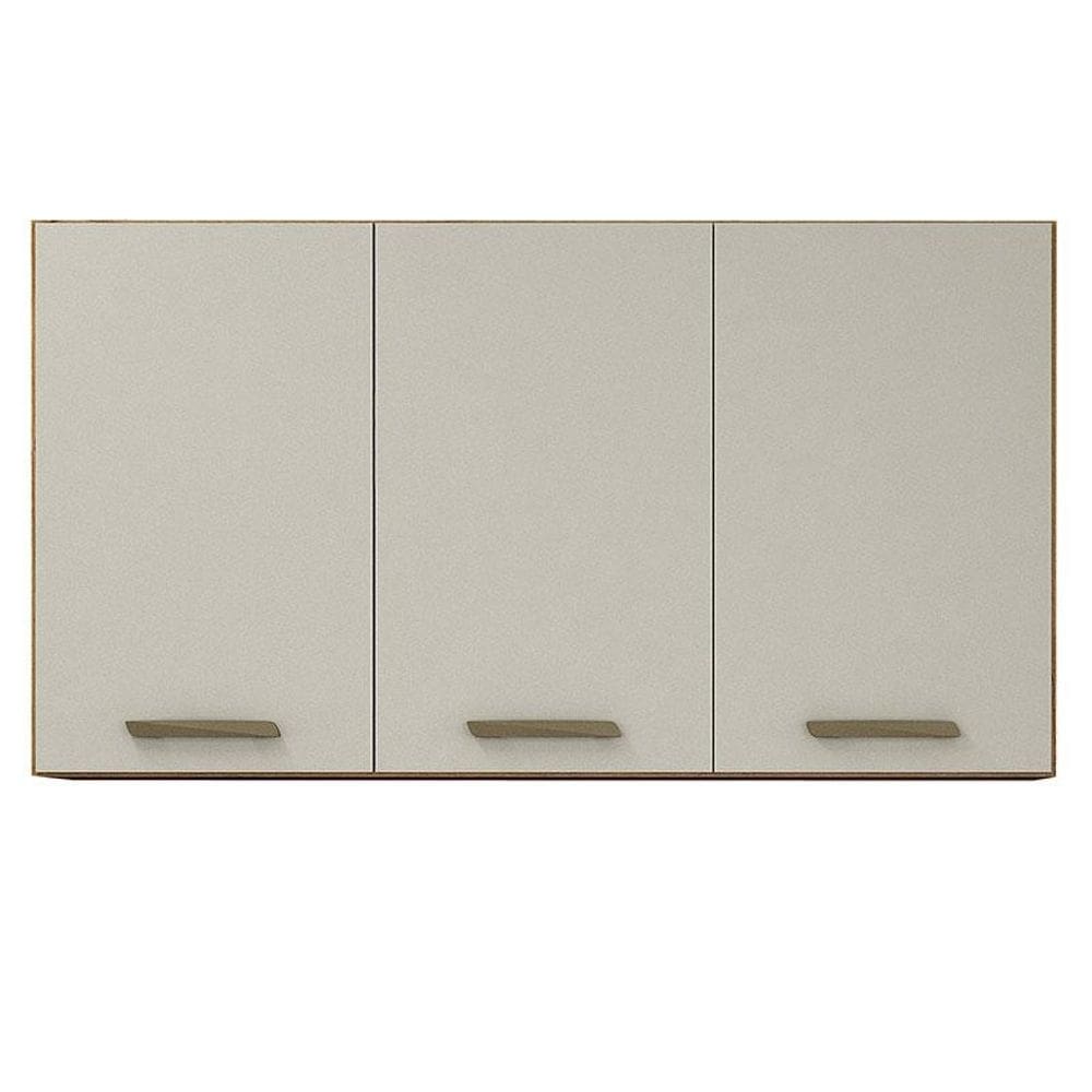 Armário Aéreo São Luís 3 Portas Cinamomo Off White - Valdemóveis