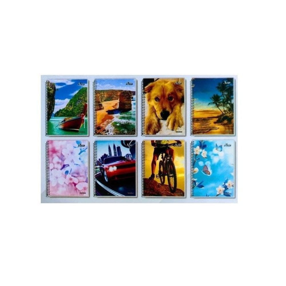 Caderno espiral 1/4 flexivel 48fls pacote kit 40un