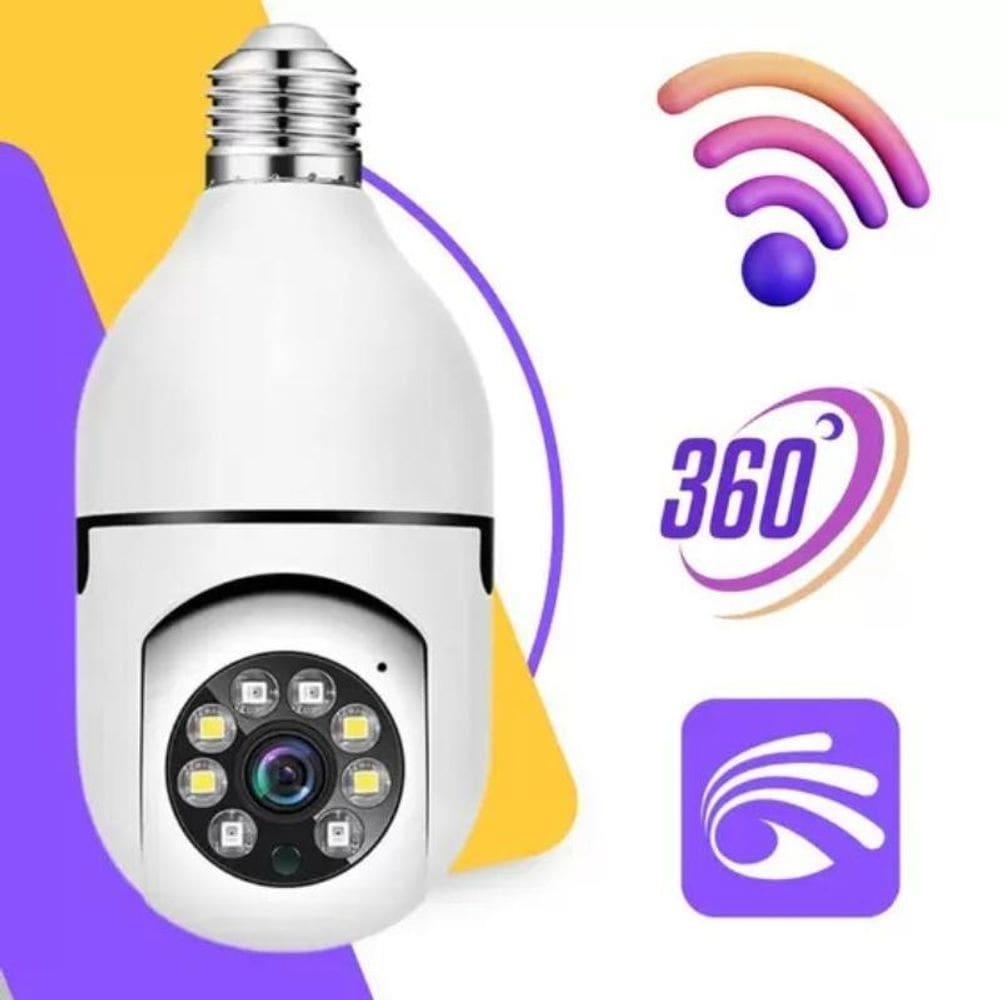 Câmera ip lâmpada wifi full hd visão noturna yoosee