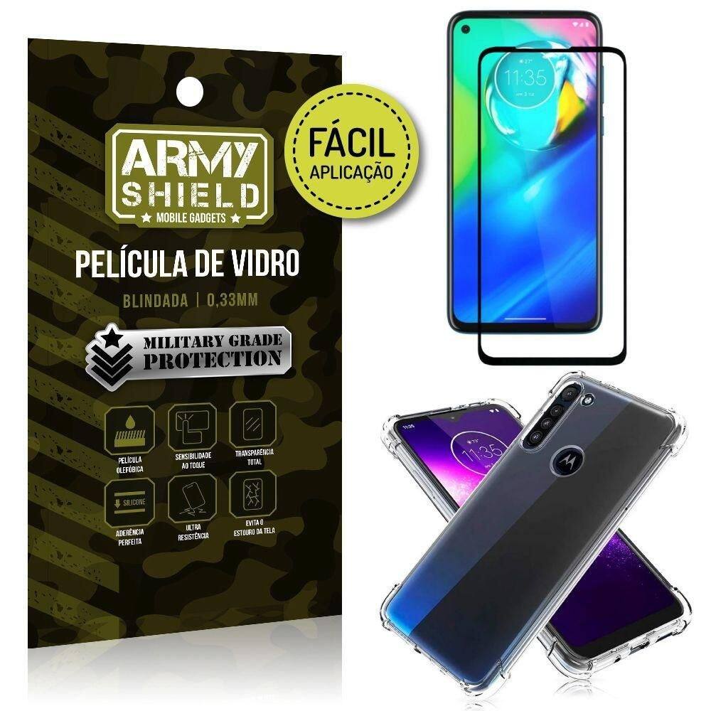 Película 3d fácil aplicação moto g8 power+capa antishock
