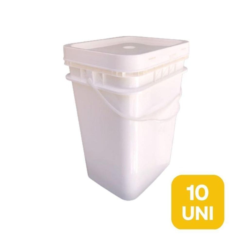 Balde retangular 20l p amendoim 10 unid