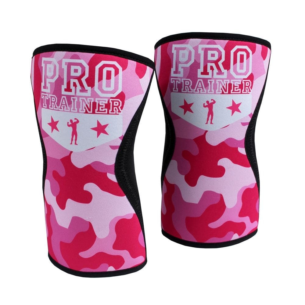 Joelheira treinamento funcional neoprene camuflado rosa tamanho m