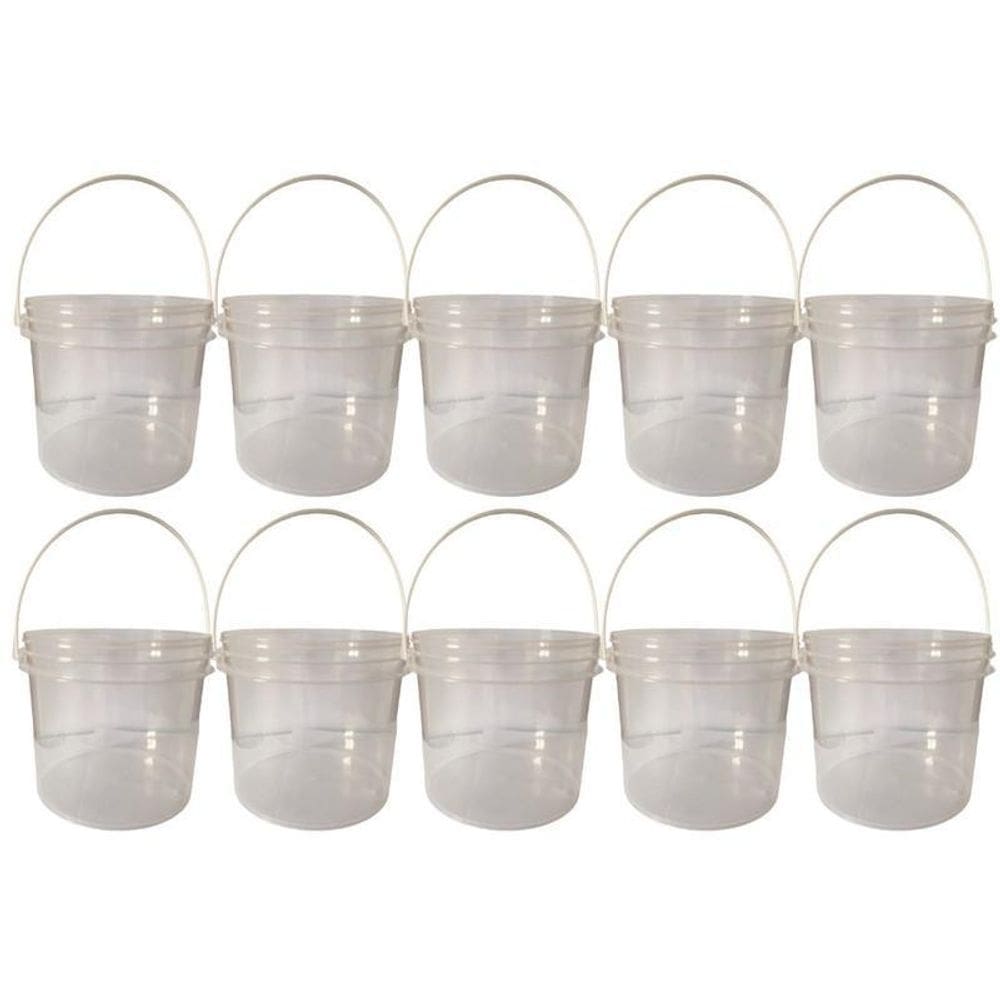 Balde p p higiene 2.2l transp com tampa 10 pçs