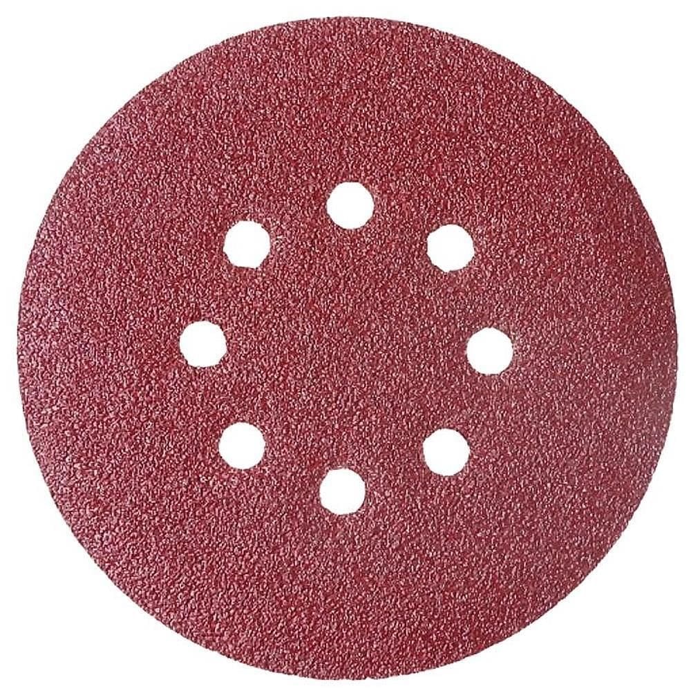 Disco de lixa tiras aderentes vermelho 150mm grão 180 starfer 10