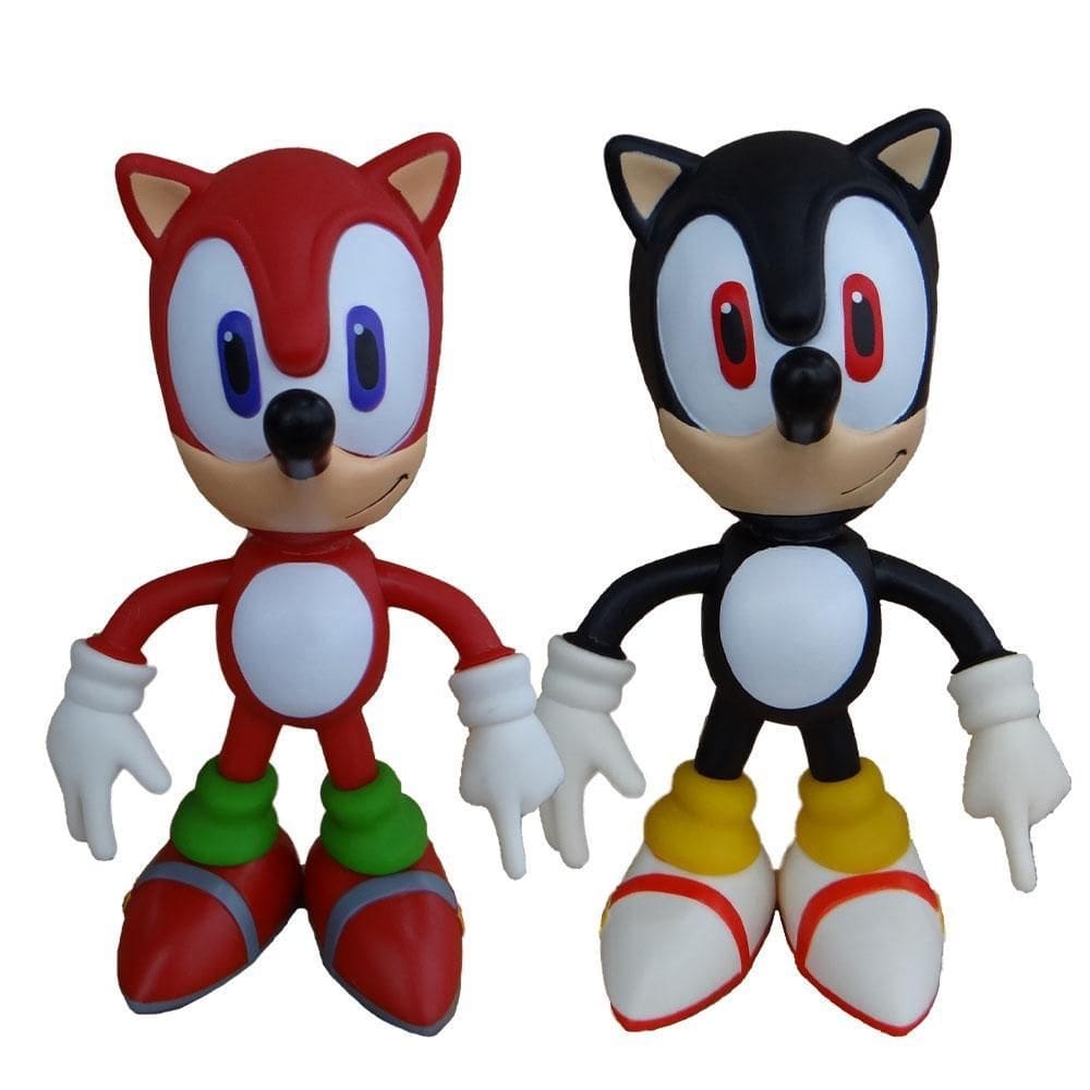 Sonic vermelho e sonic preto collection 2 bonecos