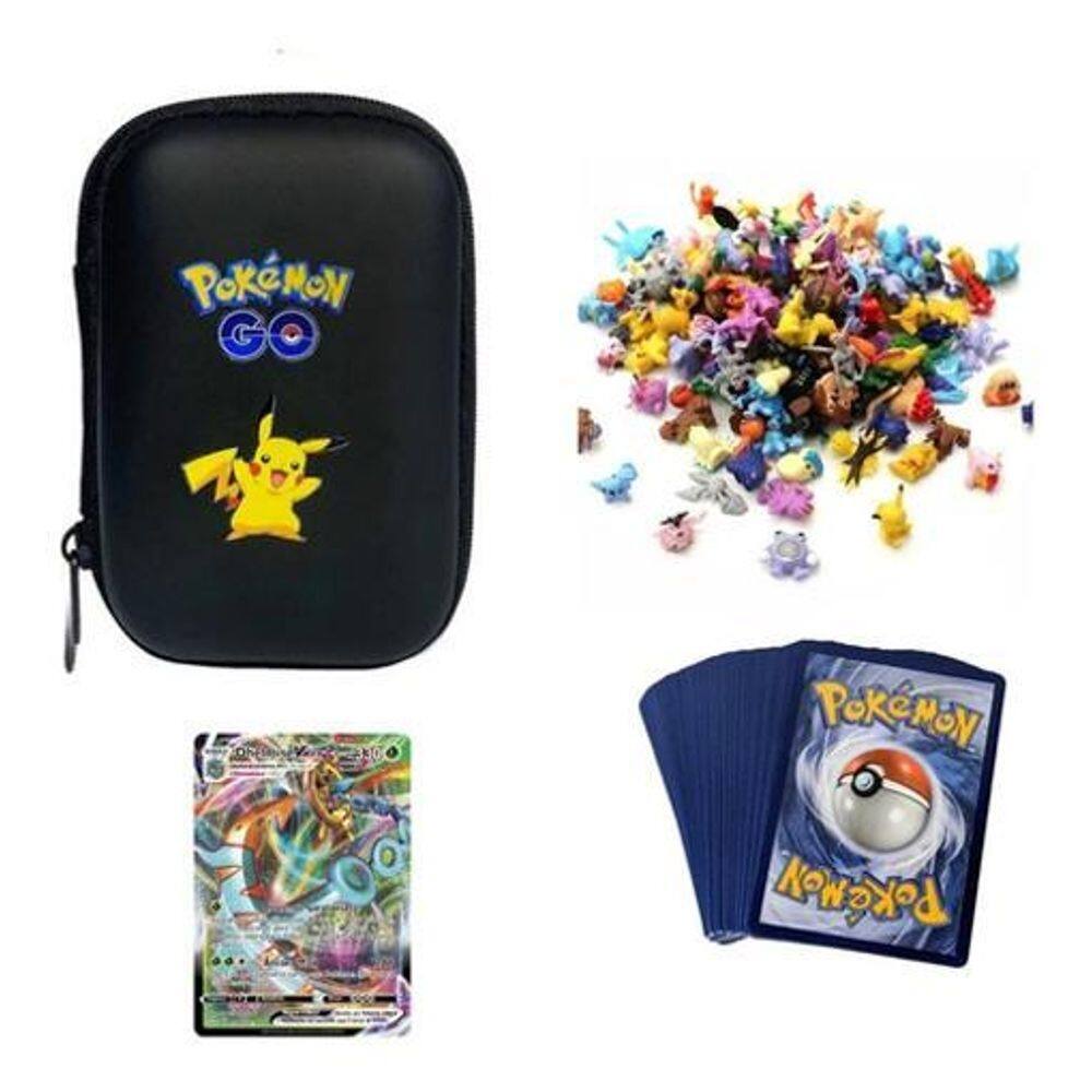 Bolsinha pokemon para bonecos cartas - preto/pikachu