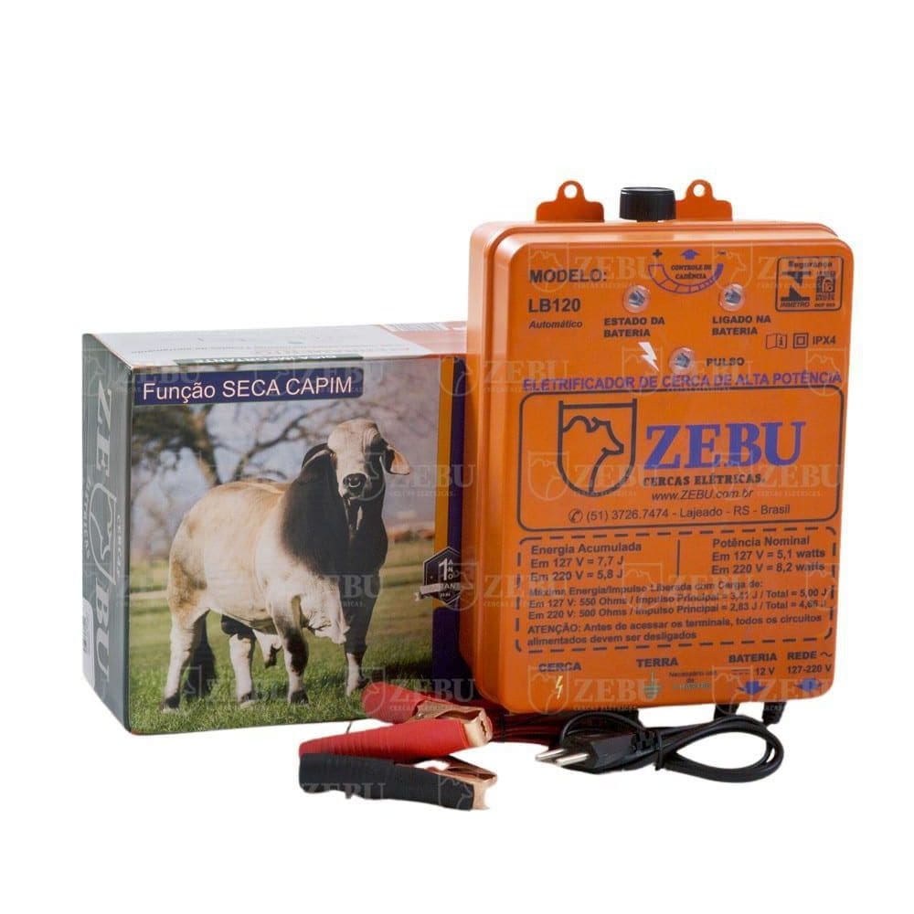 Eletrificador de cerca lb120 aut luz/bateria 12v 4500m