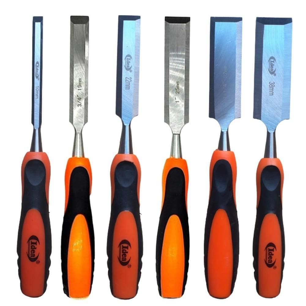 6 formão aço carpintaria marcenaria 10 19 22 25 32 e 38mm