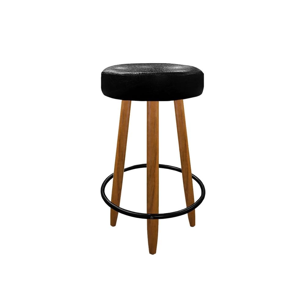 Banqueta 60 cm Madeira 3 Pés Cozinha BalcãoCourino Preto