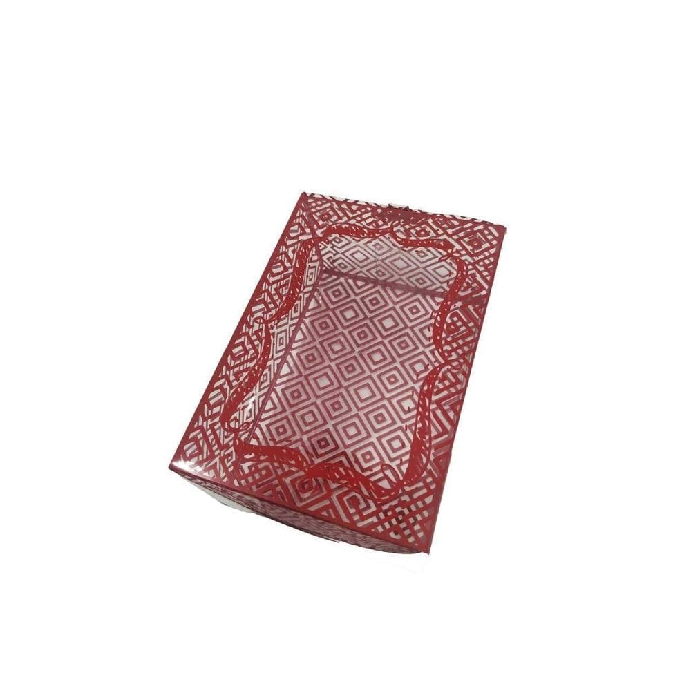 10 caixas para 6 brigadeiros com berço, vermelho, em acetato