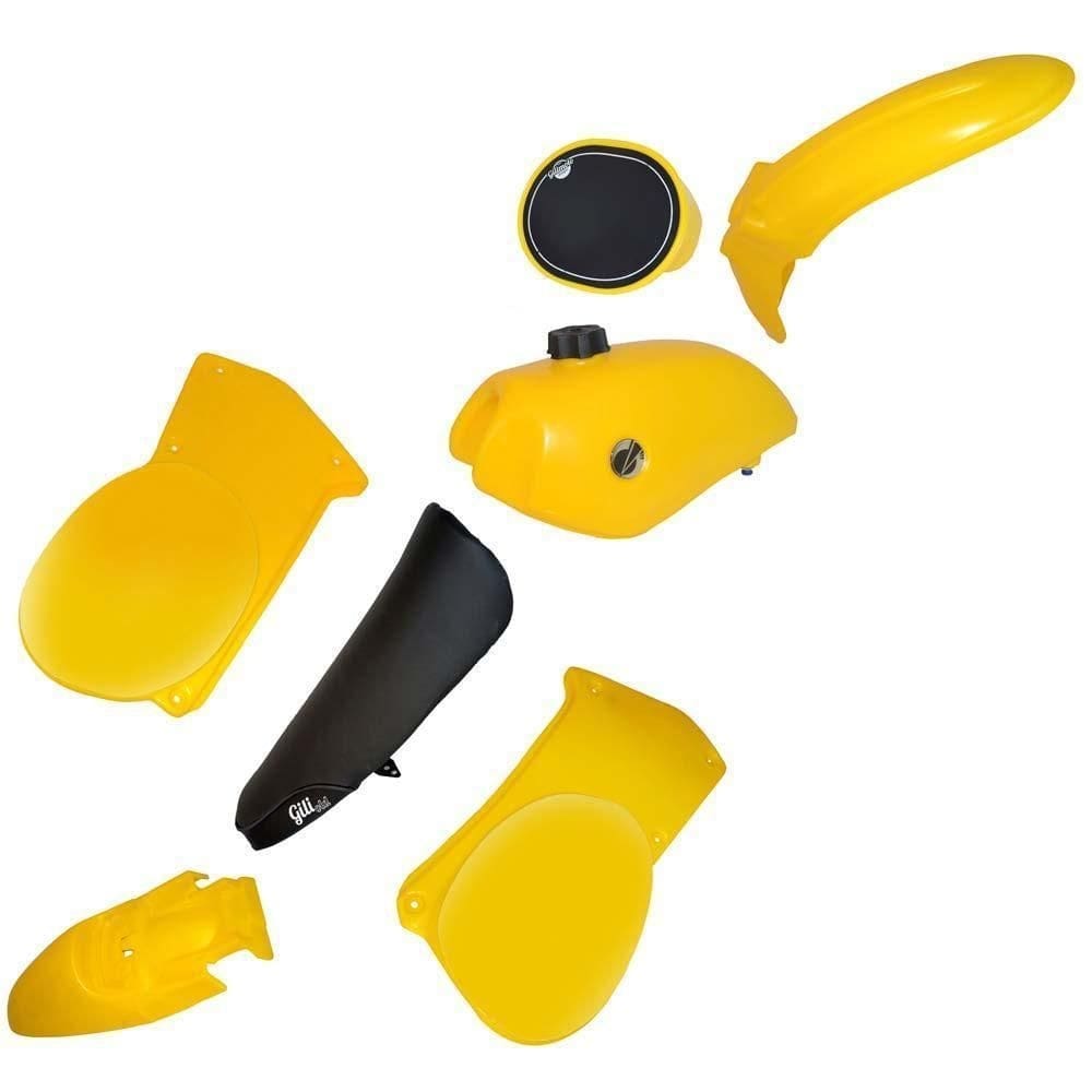 Kit plástico retrô para crf, xl, xlx, dt, xr, xlr - amarelo