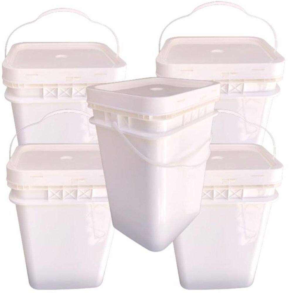 Balde 20l com tampa retang de catchup 5 pçs