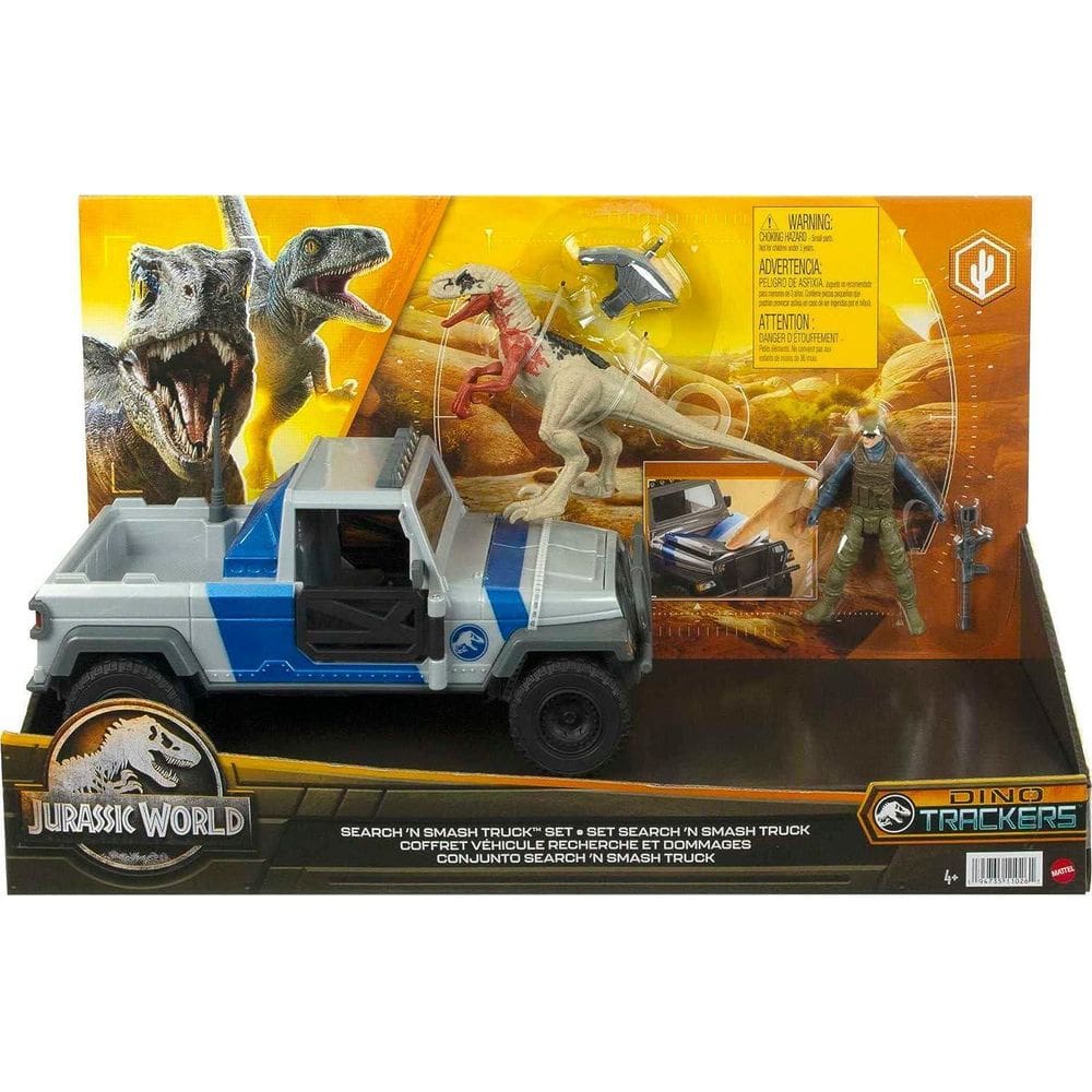 Jurassic world caminhões busca e esmaga - mattel hky13