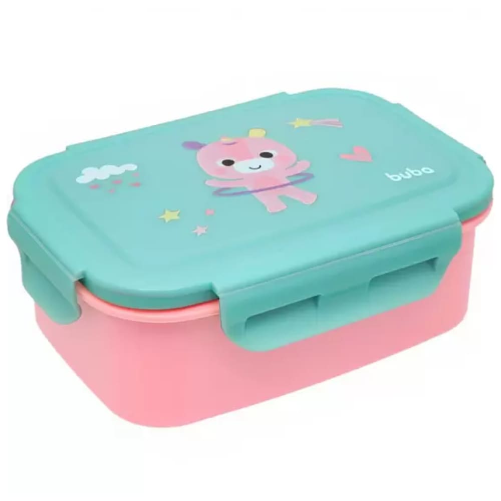 Lancheira Pote Marmita de Unicórnio Azul Bento Box Zoo Buba