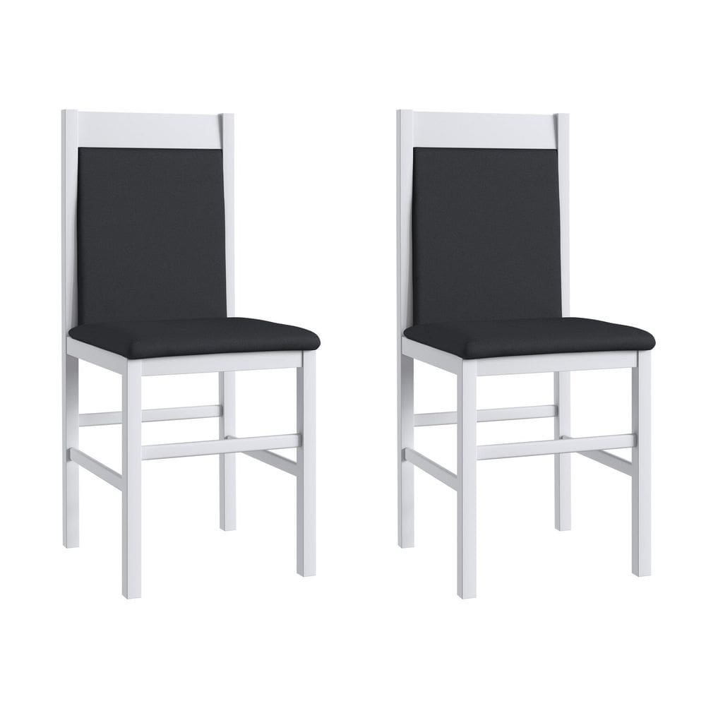 Duas Cadeiras para Sala de Jantar Madeira Maciça 600 Branco
