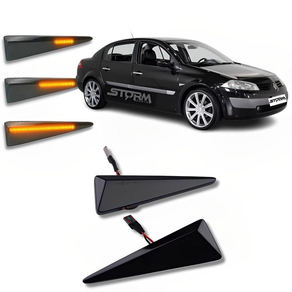 Par de pisca seta sequencial renault megane sedan paralama