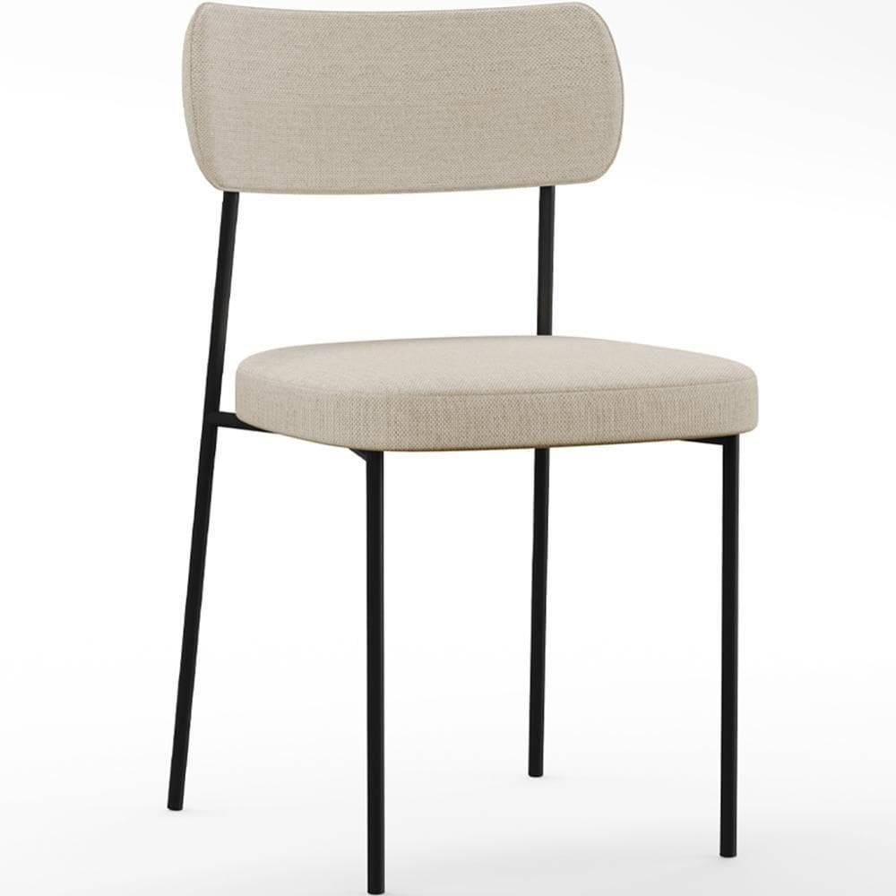 Cadeira Estofada Para Sala De Jantar Melina Linho Bege