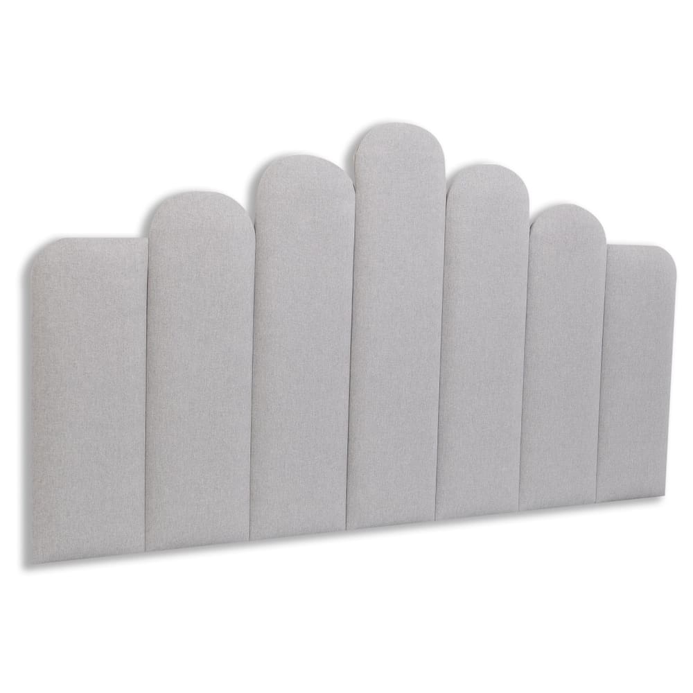 Cabeceira Casal Estofada Kit 7 Placas Concha - Linho Gelo