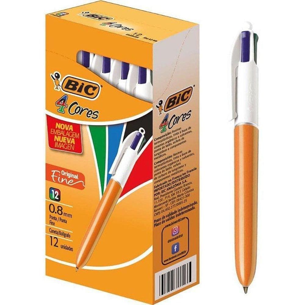 Caneta Esferografica Bic 4 Cores Fine