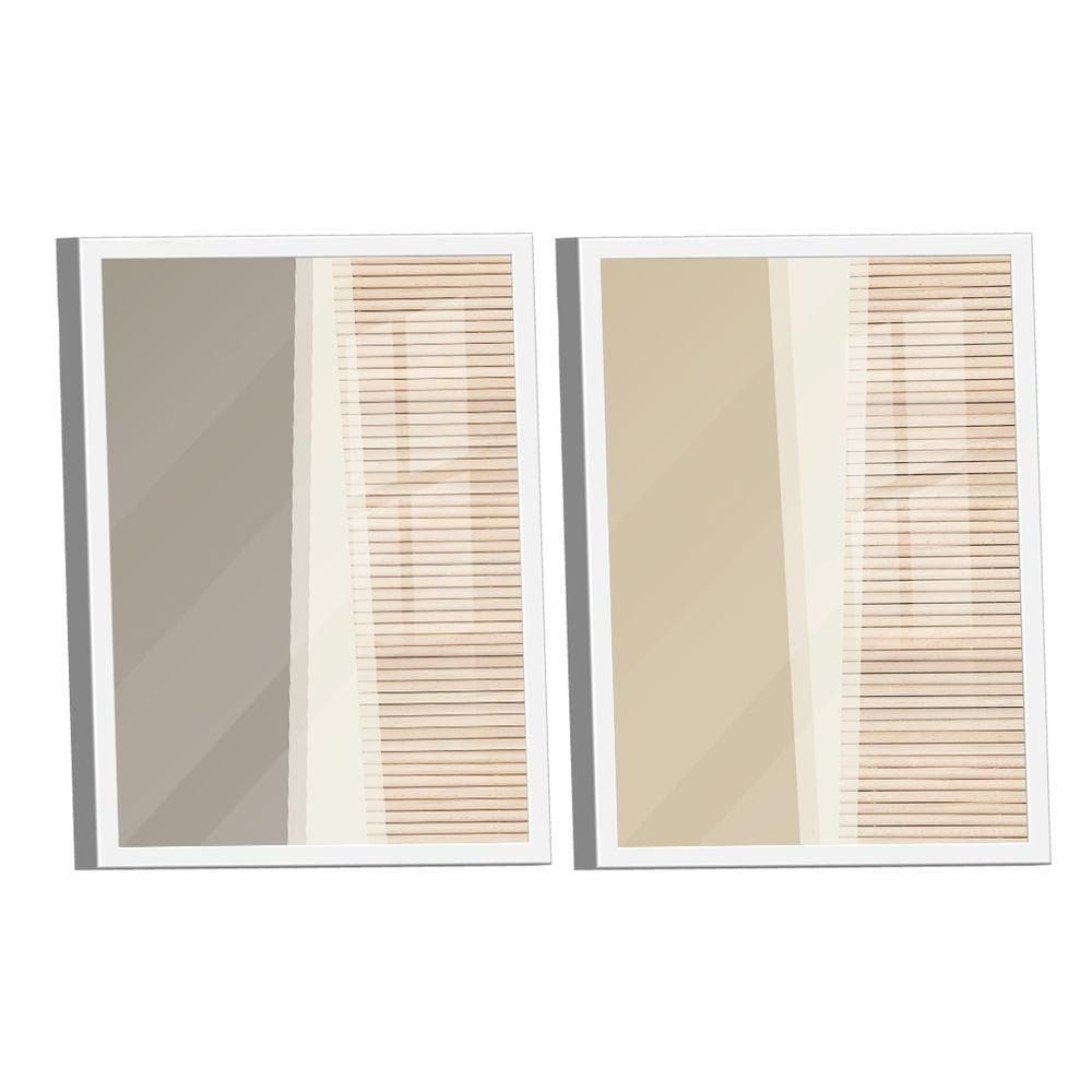 Quadro Dupla Geométrico Ripado -- Br Artes