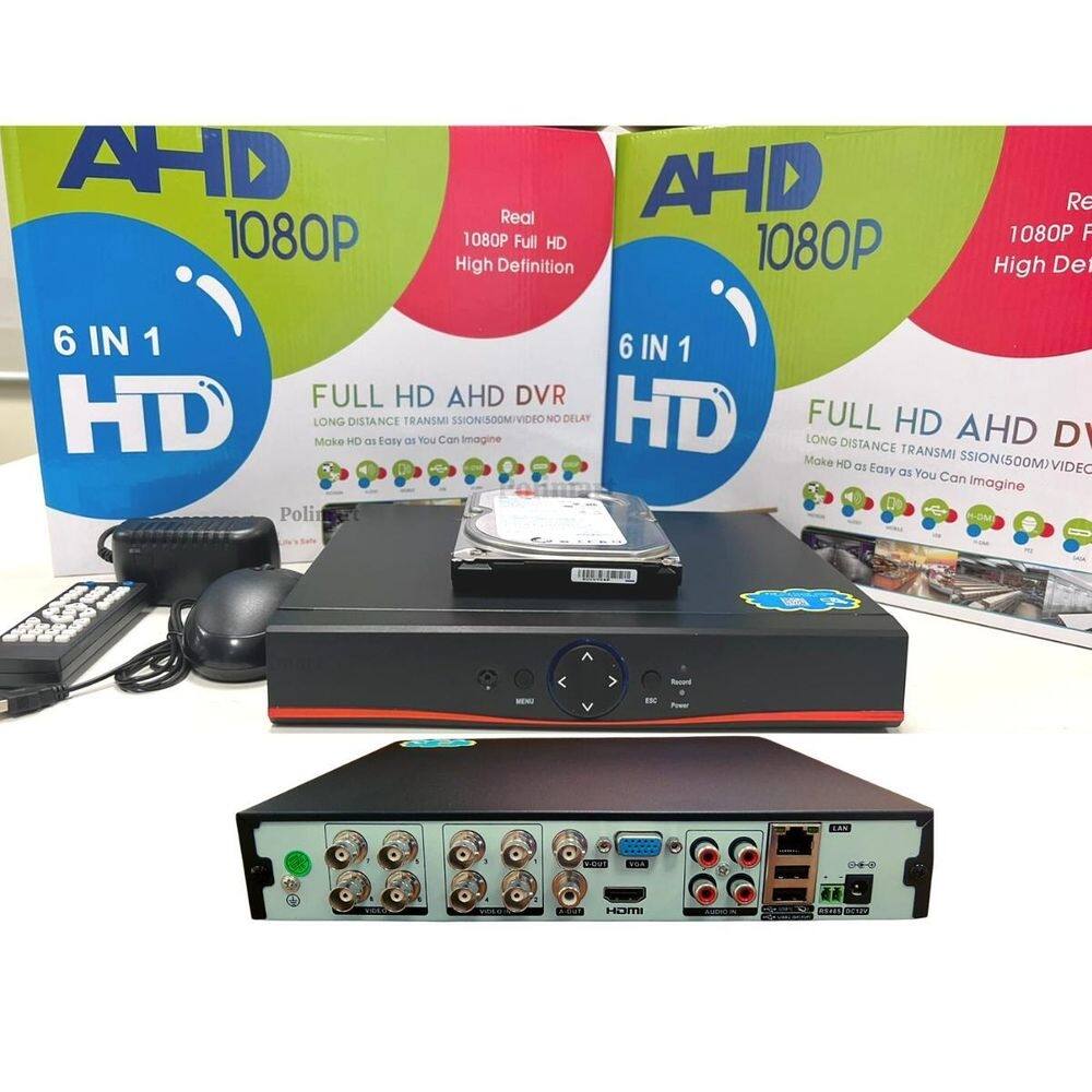 Dvr 8 canais + hd 500gb gravador full hd1080p app xmeye 6x1