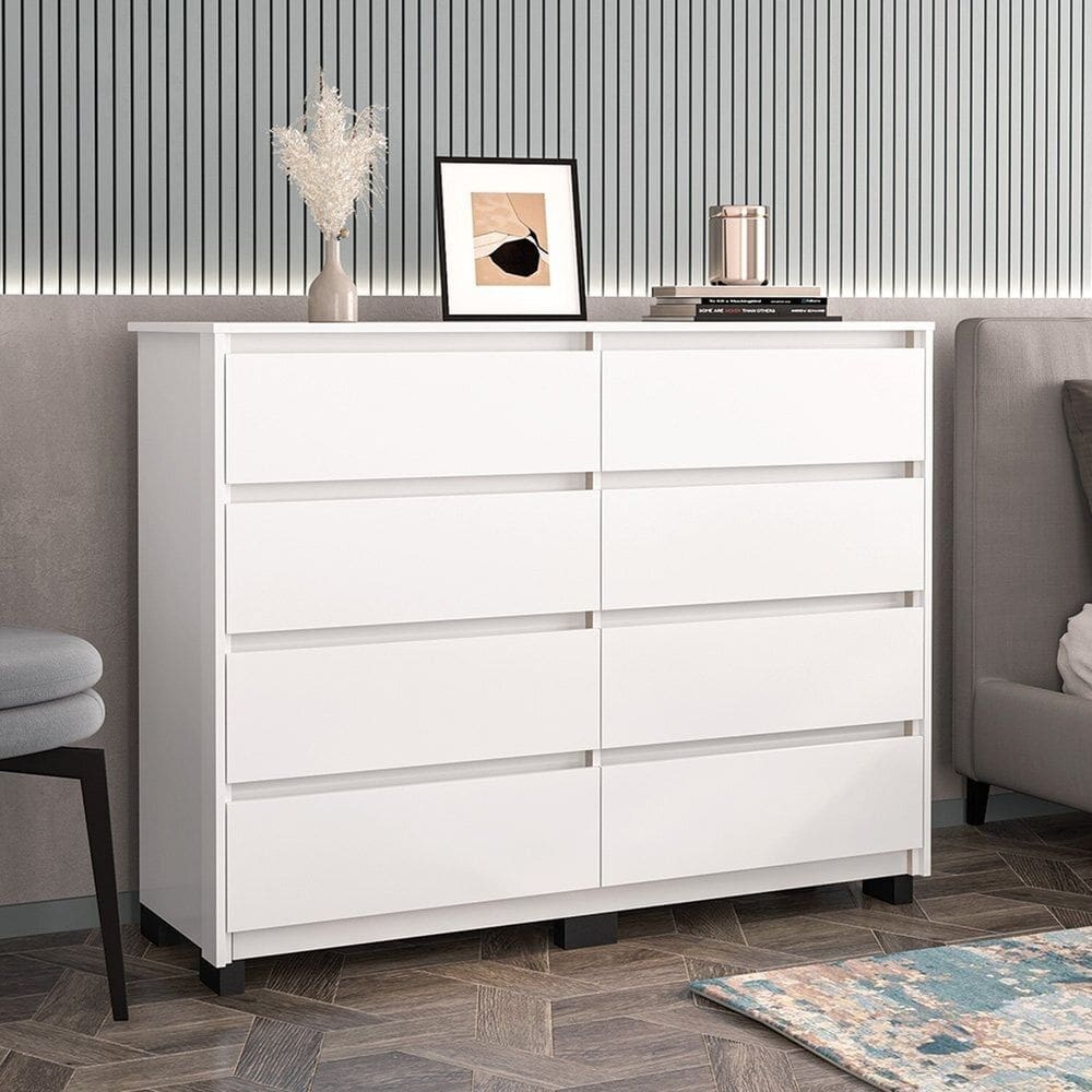 Cômoda 8 Gavetas em MP Coimbra Branco