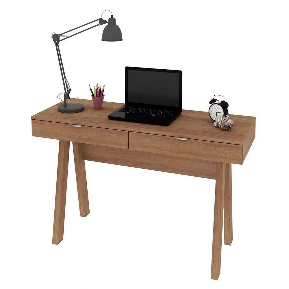 Mesa Para Escritório 2 Gavetas Me4128 Amêndoa/amêndoa