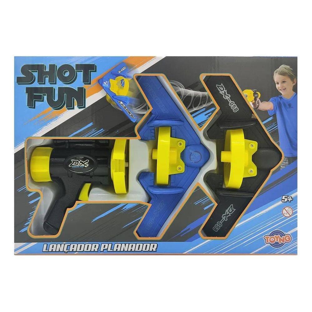 Shot fun lançador planador aerocraft toyng 42558