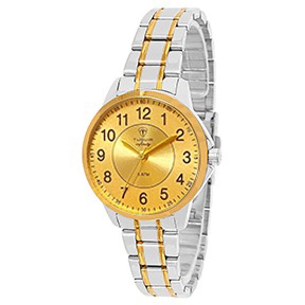 Relógio Tuguir Feminino Ref: 3113a Tgi37047 Aço Social Bicolor