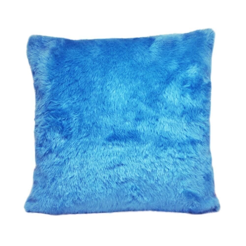 Almofada de pelo pelúcia pelo curto luxo azul