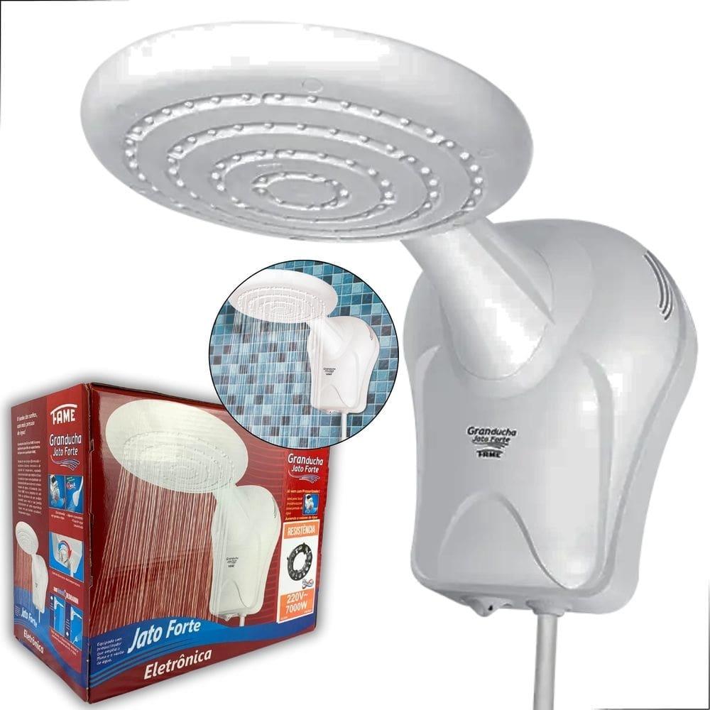 Chuveiro GranDucha Eletrônica Jato Forte 220V 7000W Fame